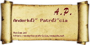 Anderkó Patrícia névjegykártya